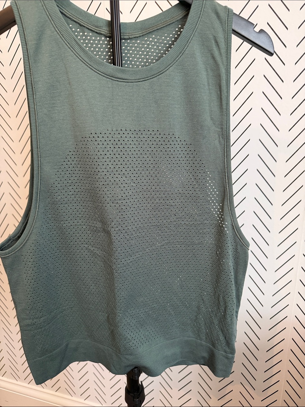 lululemon athletica Perforated Sage Green Cropped Tank
